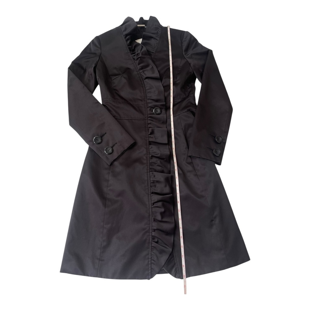 White House Black Market Black Trench Coat Size 00 - Picture 6 of 15